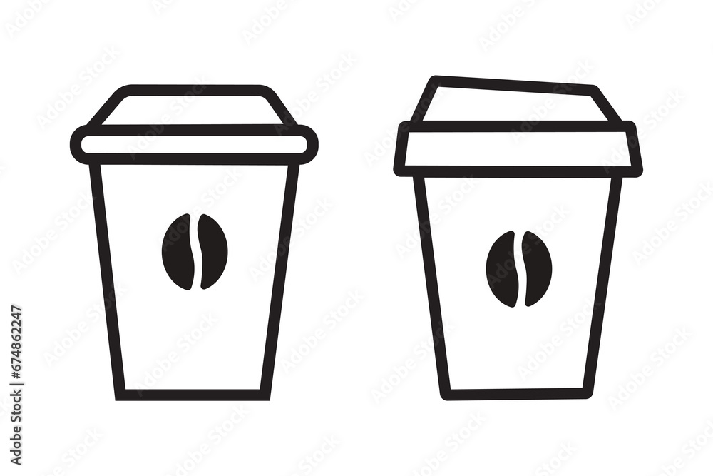 Coffee cup icon line vector ilustration. Coffee cup icon line vector ilustration.