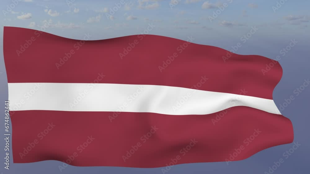 Loop der Latvia Fahne wehend im Wind als Nahaufnahme 4K Loop der Latvia Fahne wehend im Wind als Nahaufnahme 4K