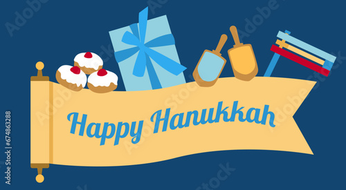 Greeting banner for Hanukkah celebration