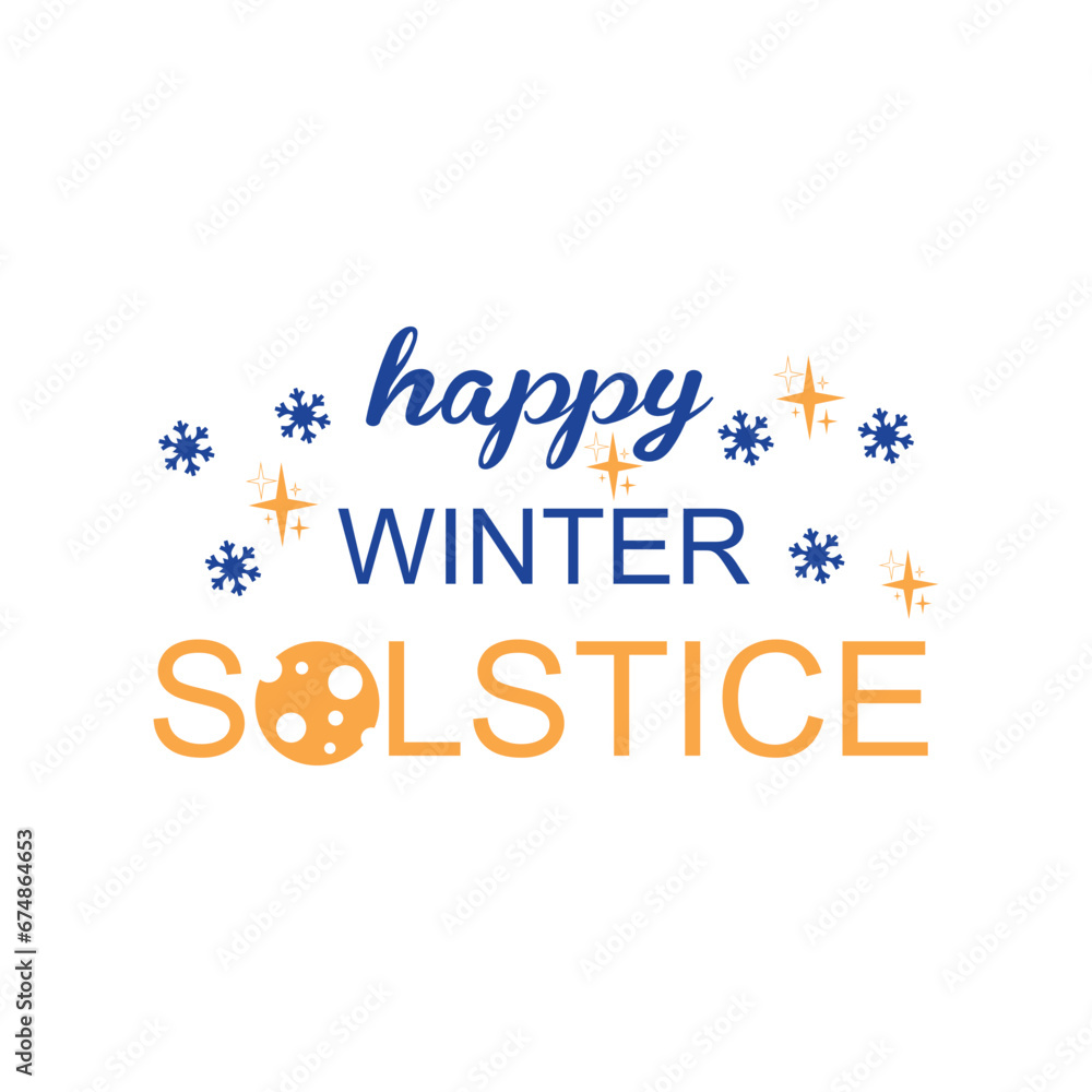 Text HAPPY WINTER SOLSTICE on white background