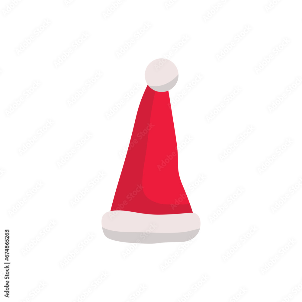 Red Santa hat on white background Red Santa hat on white background