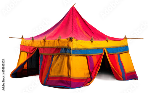 Vibrant Bedouin tent a Tentditional on isolated background photo