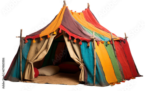 Traditional Bedouin Tent Vibrant on isolated background photo