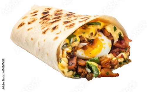 Bagel Breakfast Delight with Eggs on isolated background