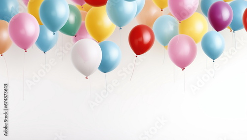 Holiday  colorful balloons with helium on a white background. Birthday party