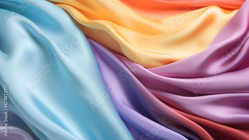 Colored silk drapery fabric background