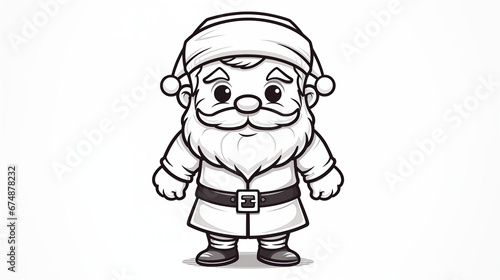 Superhero Santa Claus in a Child's Line Drawing