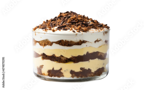 Delicious Nanaimo Dessert Trifle on isolated background