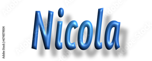 Nicola - light blue/ blue color -writen name - ideal for websites, emails, presentations, greetings, banners, cards, books, t-shirt, sweatshirt, prints, cricut, silhouette,	