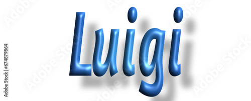 Luigi  - light blue/ blue color -writen name - ideal for websites, emails, presentations, greetings, banners, cards, books, t-shirt, sweatshirt, prints, cricut, silhouette,	