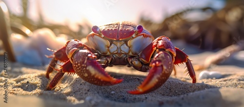 Set of cute cartoon crabs photo
