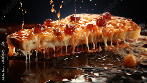 pizza with cheese and tomato sauce