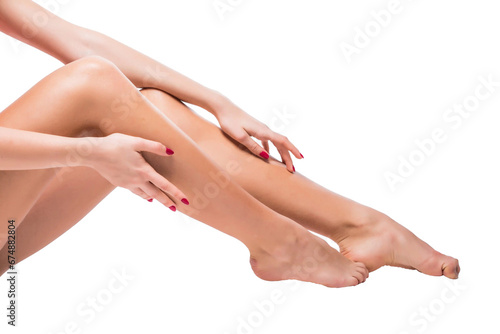 female legs isolated on white background 