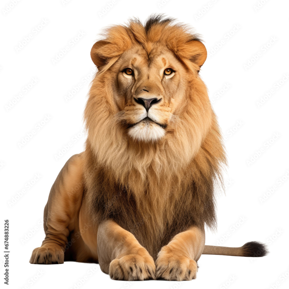 Fototapeta premium Male Lion on Transparent Background