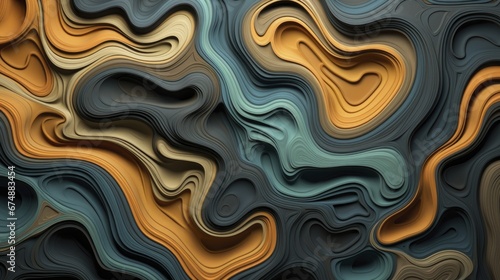 Abstract topography with dynamic contours