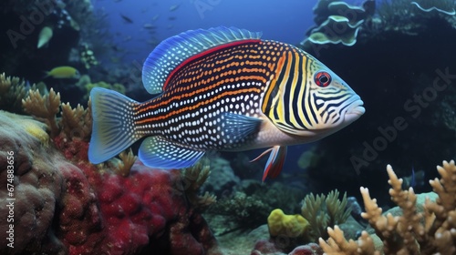 Colorful patterns in a tropical fish