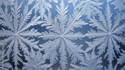 Delicate patterns of frost on glass