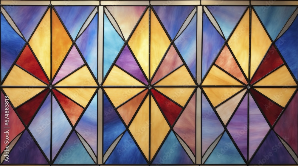 Geometric patterns in a stained glass window