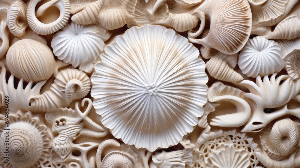 Intricate patterns in a seashell s interior Intricate patterns in a seashell s interior