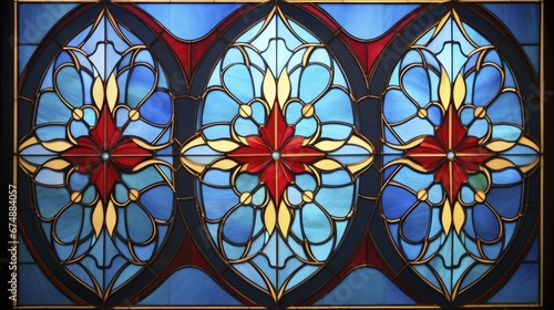 Kaleidoscopic patterns of stained glass window