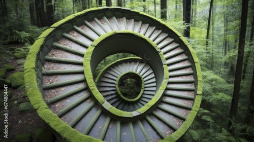 Spiral staircase forming mesmerizing symmetry