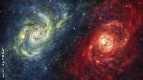 Swirling galaxy patterns in cosmic hues