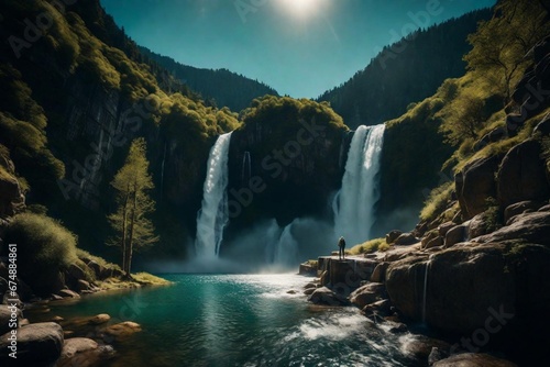 waterfall in the mountains