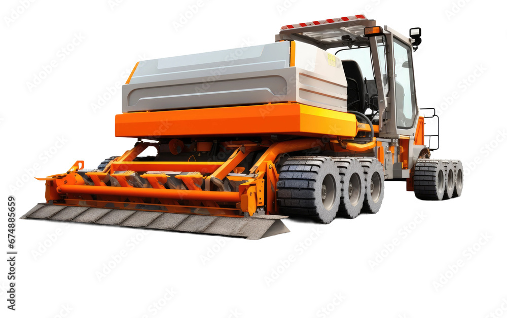 Paving with Precision Machine on isolated background