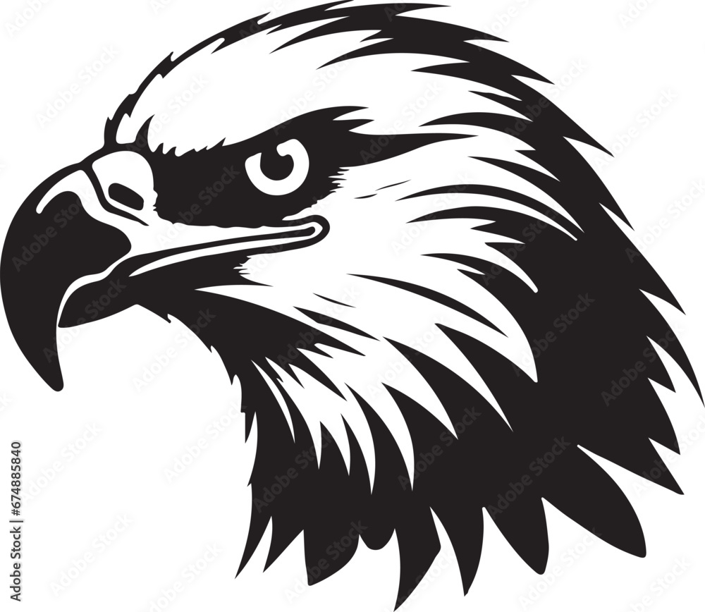 Obraz premium Eagle silhouette black and white logo template animal tattoo symbol and sign 