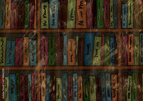 Background with books and shelves 