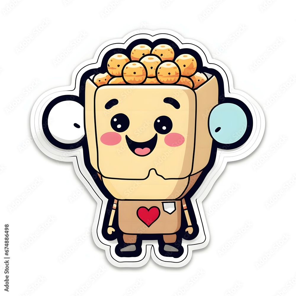 a sticker icon with a cartoon character t-shirt design available remove background