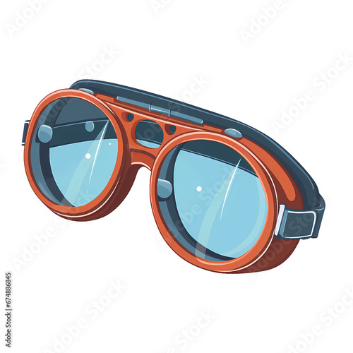Simplified flat art image of a goggles