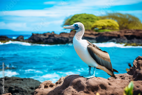 Blue footed booby (Sula nebouxii) on the island of Hawaii 