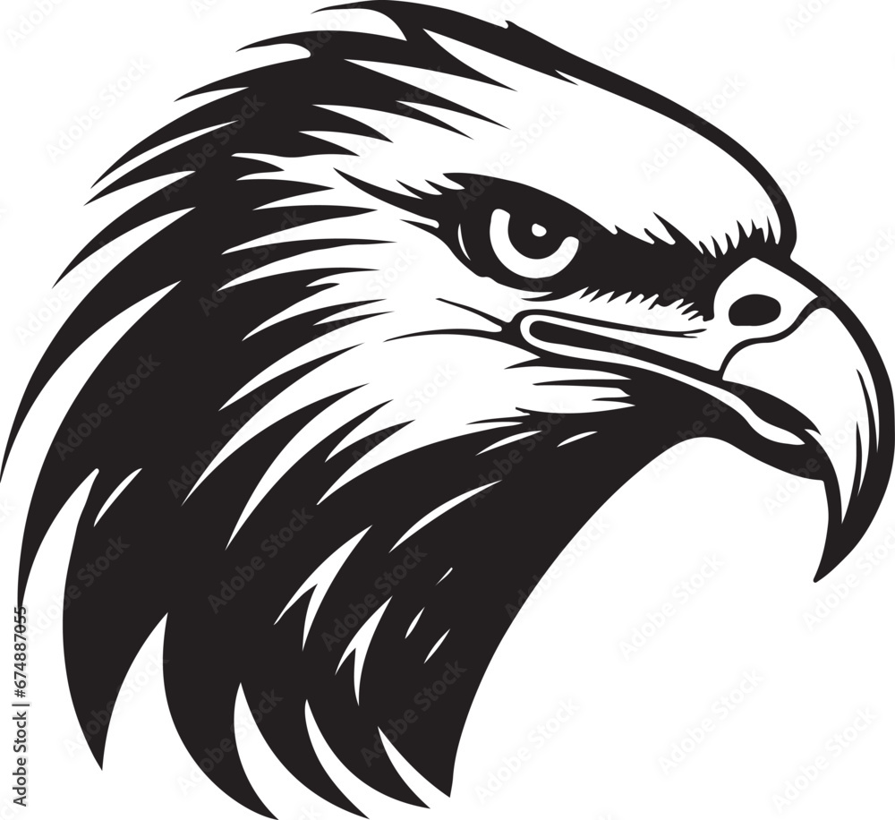 Obraz premium Eagle silhouette black and white logo template animal tattoo symbol and sign 