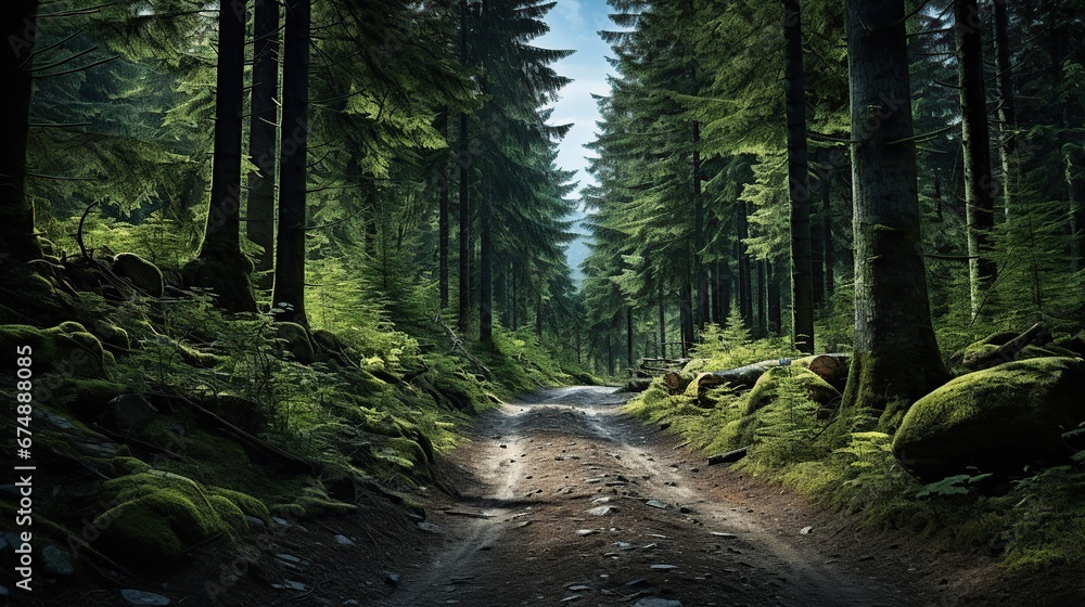 Obraz premium Into the forest. Nature composition.