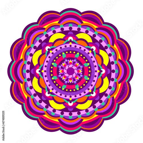Mandala wit different colors ethnic ornament 
