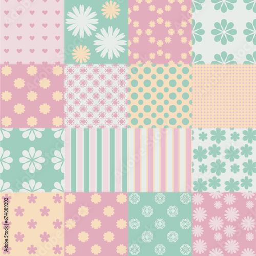patchwork background with different patterns 
