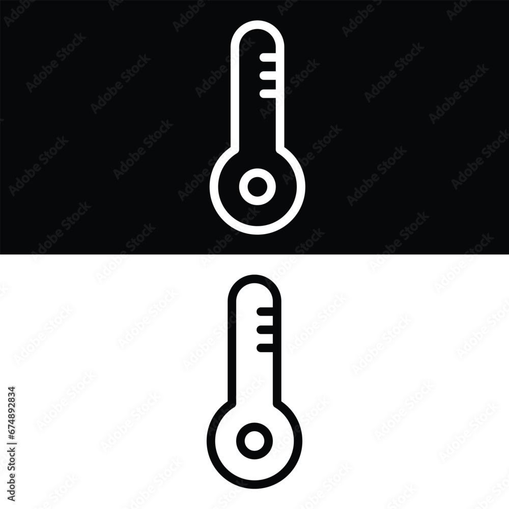 Thermometer icon, Black and White Version Design Thermometer icon, Black and White Version Design