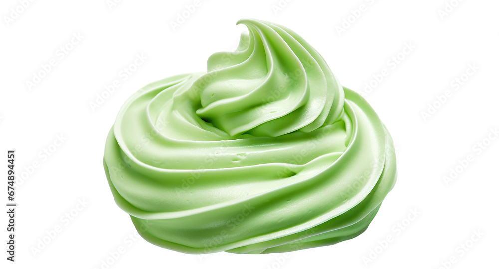 Green whipped cream, cut out