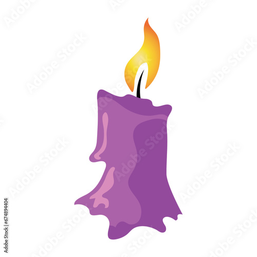 Isolated turned on wax candle icon Vector