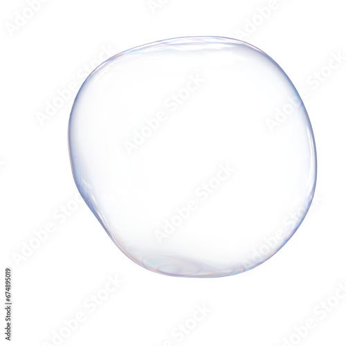 Soup bubble floating in the air. Isolated on transparent background.