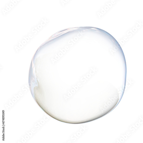 Soup bubble floating in the air. Isolated on transparent background.