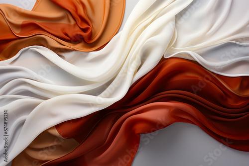 A Vibrant Tapestry of White, Orange, and Red Fabric