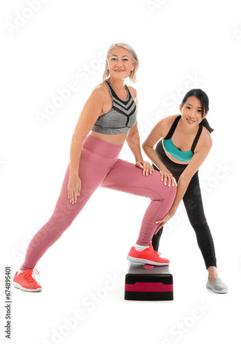 Mature woman training with ...