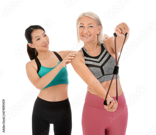 Mature woman training with ...