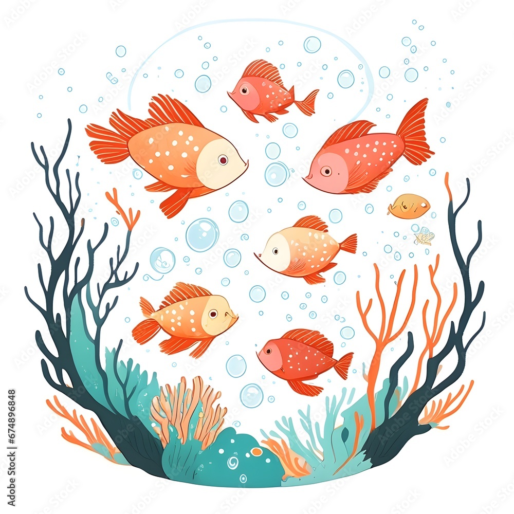 Naklejka premium goldfish in water