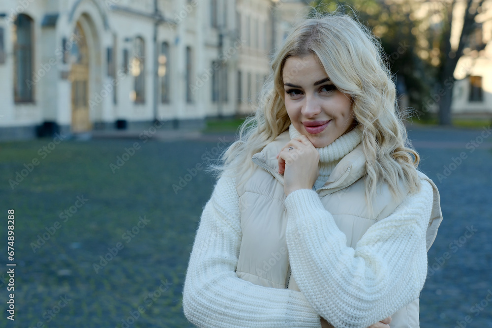 Portrait of a young beautiful blonde with long hair Portrait of a young beautiful blonde with long hair