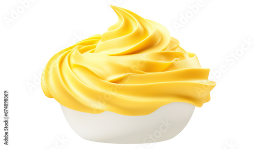 Yellow whipped cream, cut out