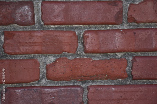 Red Brick Wall with Mortar