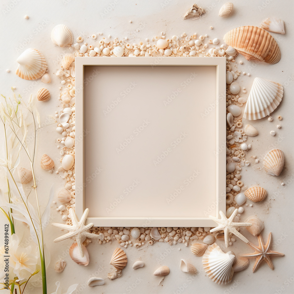 frame with shells frame with shells